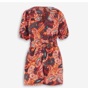 Rachel Zoe Paisley Printed Belted Romper